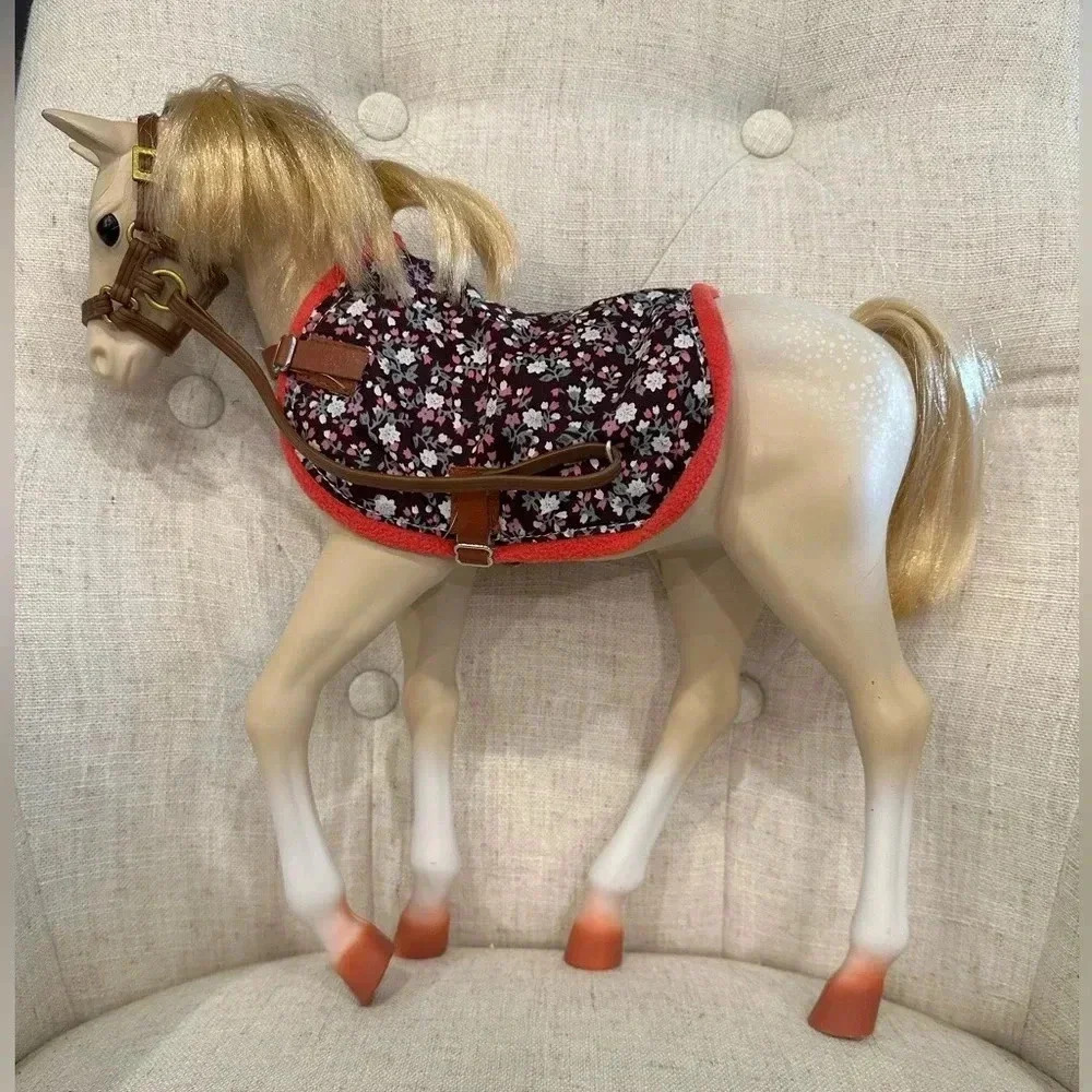 Our Generation Palomino Foal Horse For 18 Inch Doll Floral Accessories Bridle